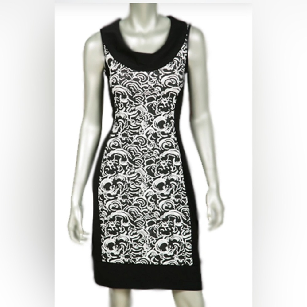 Joseph Ribkoff pullover cowl neck sheath dress